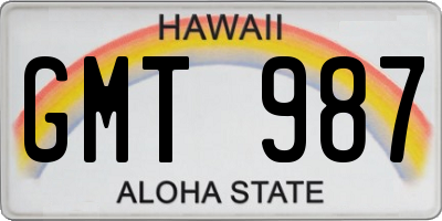 HI license plate GMT987