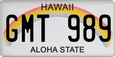 HI license plate GMT989