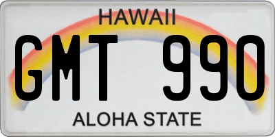 HI license plate GMT990