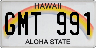 HI license plate GMT991