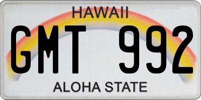 HI license plate GMT992