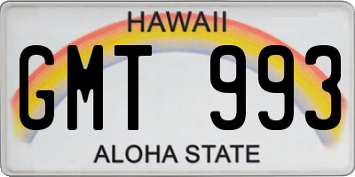 HI license plate GMT993