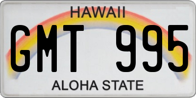 HI license plate GMT995