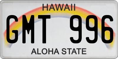 HI license plate GMT996