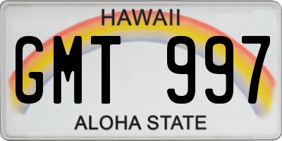 HI license plate GMT997