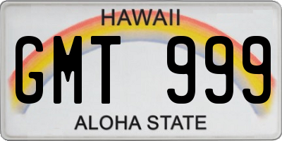HI license plate GMT999