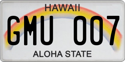 HI license plate GMU007