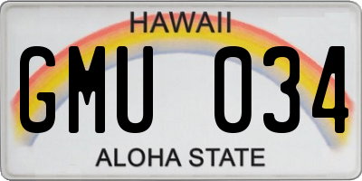 HI license plate GMU034