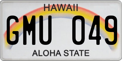 HI license plate GMU049