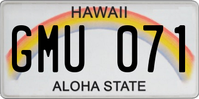 HI license plate GMU071