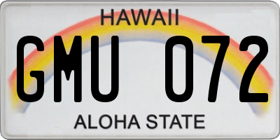 HI license plate GMU072