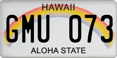 HI license plate GMU073