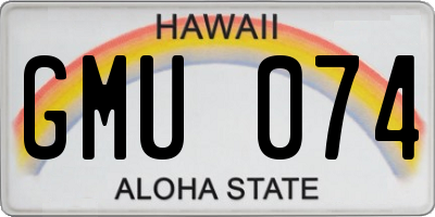 HI license plate GMU074