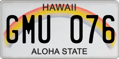HI license plate GMU076