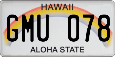 HI license plate GMU078