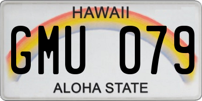 HI license plate GMU079