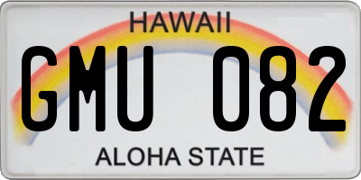 HI license plate GMU082