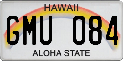 HI license plate GMU084