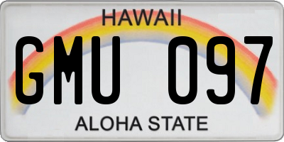 HI license plate GMU097