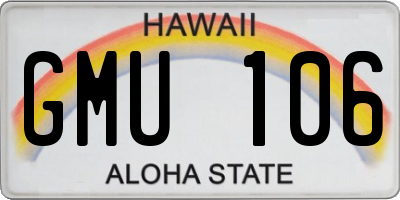 HI license plate GMU106