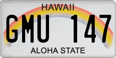 HI license plate GMU147