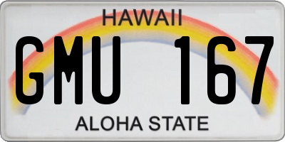 HI license plate GMU167