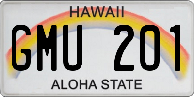 HI license plate GMU201