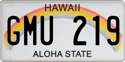 HI license plate GMU219