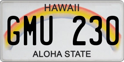 HI license plate GMU230