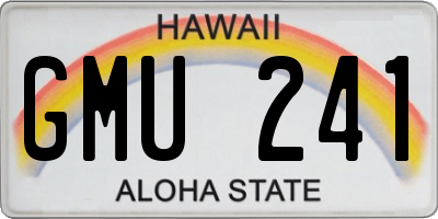 HI license plate GMU241