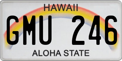 HI license plate GMU246