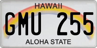 HI license plate GMU255