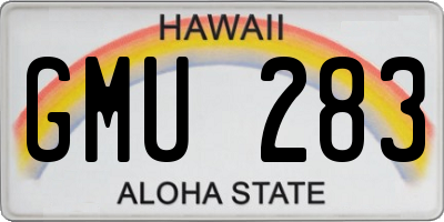 HI license plate GMU283