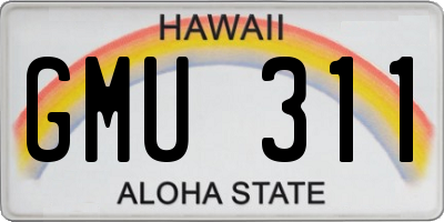 HI license plate GMU311