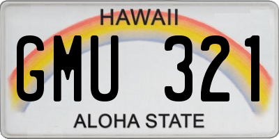 HI license plate GMU321