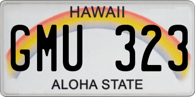 HI license plate GMU323