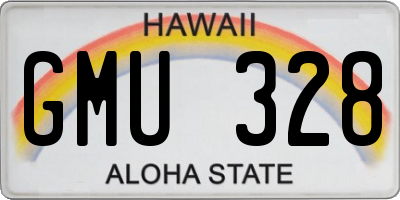 HI license plate GMU328