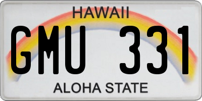 HI license plate GMU331
