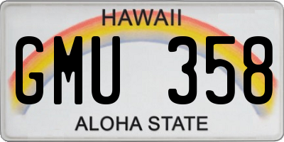 HI license plate GMU358