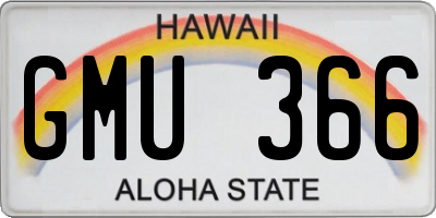 HI license plate GMU366