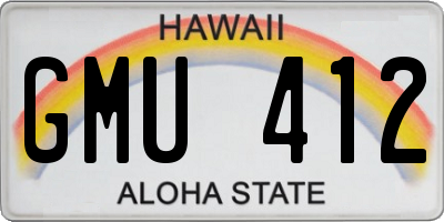 HI license plate GMU412