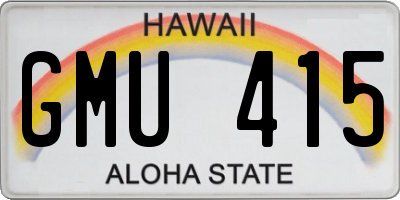 HI license plate GMU415