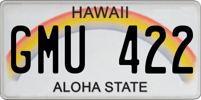 HI license plate GMU422