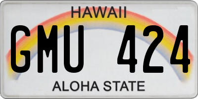HI license plate GMU424
