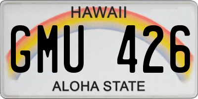 HI license plate GMU426