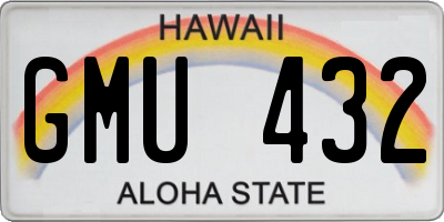HI license plate GMU432