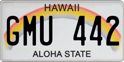 HI license plate GMU442