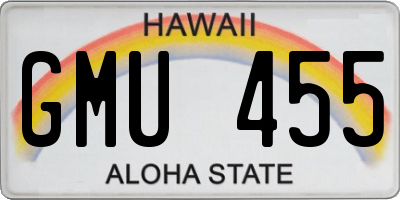 HI license plate GMU455