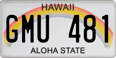 HI license plate GMU481