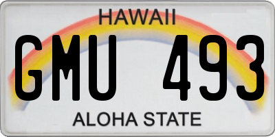 HI license plate GMU493